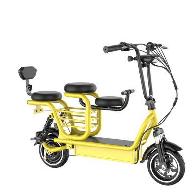 48v 12ah lithium battery 10 inch electric scooter brushless with three seat 2 wheel e-scooter disc brake folding handle scooters