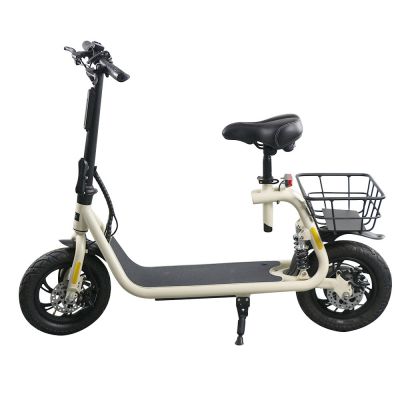 12 inch tire electric scooter with seat Fashion electric bicycle powerful brushless motor easy to fold mini e scooter foldable